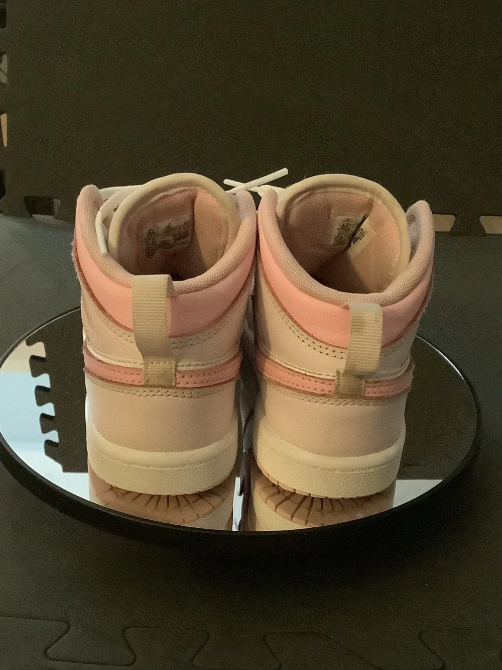 Nike Kids White and Pink High-Top Sneakers